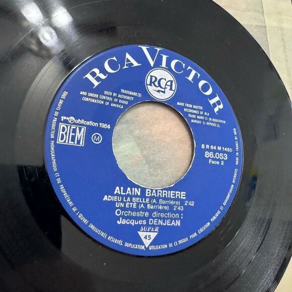 Vtg Vinyl Record 45 RPM Alain Barriere Ma Vie Ref 86.053 M RCA 7" Single France - Picture 7 of 8
